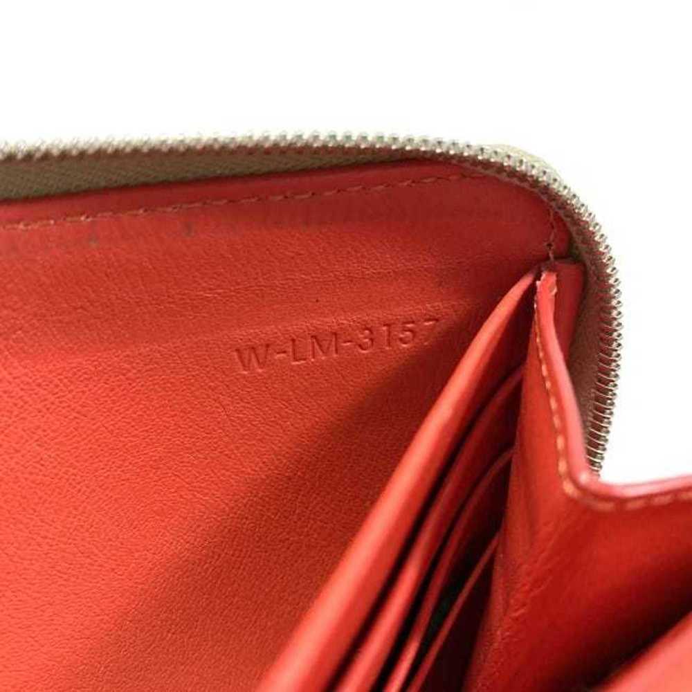 CELINE Round Long Wallet Beige Red Silver Leather Zip Ladies - Picture 9 of 10